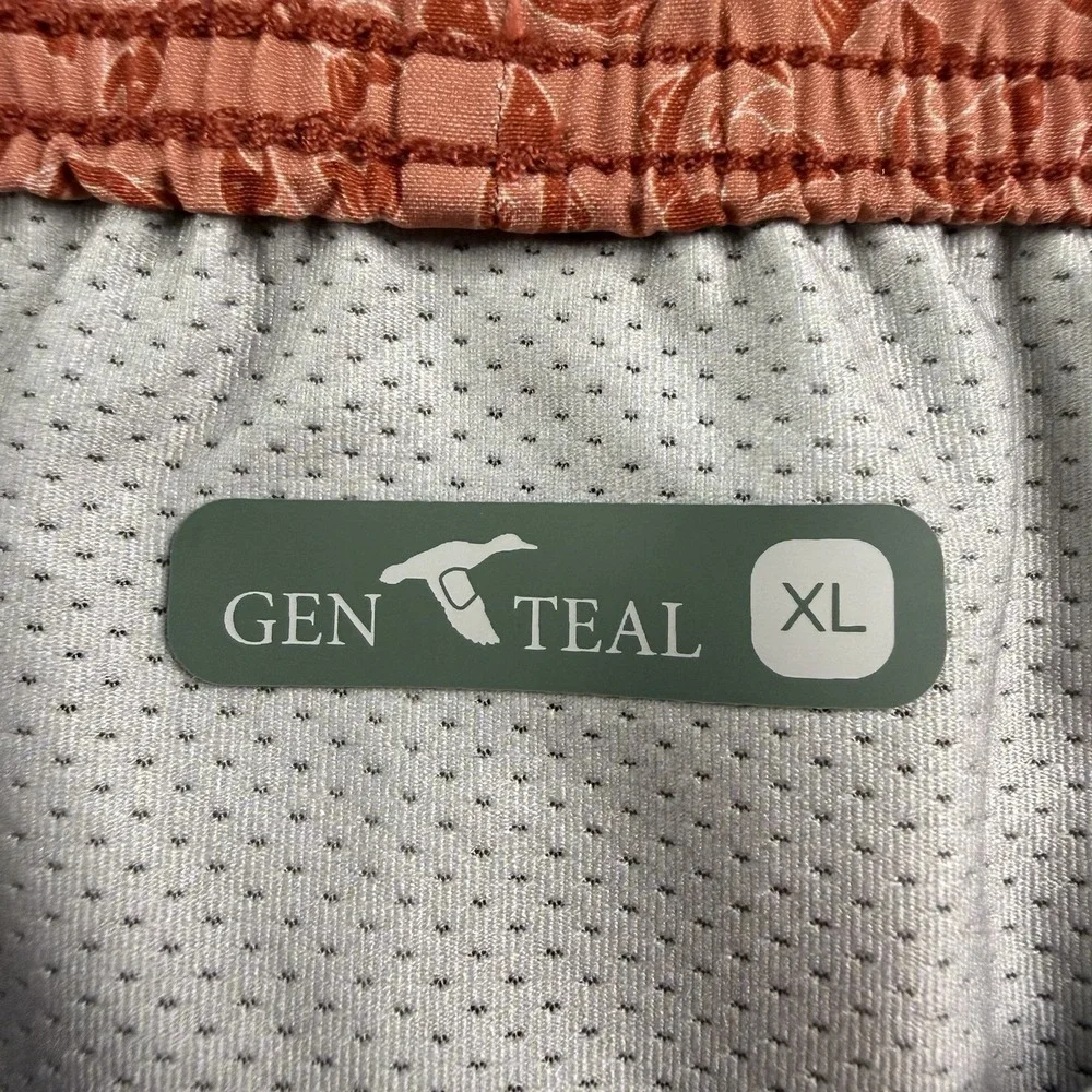 GenTeal Marina Performance Swim Trunks Mens XL Trout Print Lined Shorts NWT $89